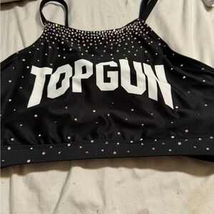 Black Rhinestone Embellished Crop Top